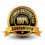 our Services 152736008 powerful golden and black customer satisfaction guaranteed badge seal stamp isolated on white